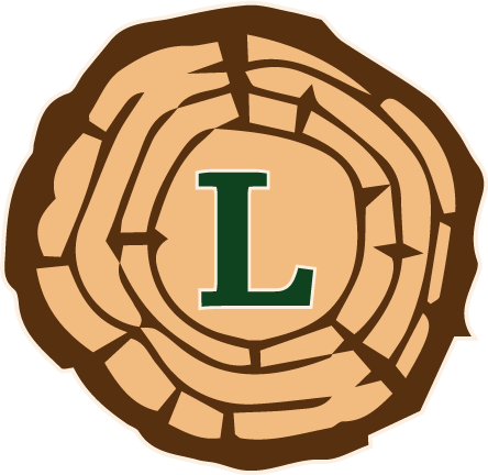 Ledkins Insurance Agency logo with top down view of cut log and a green capital letter L in center.